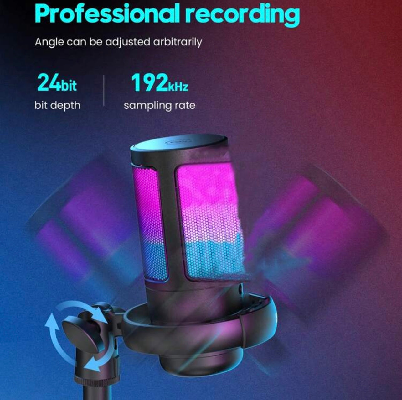 Microphone de jeux RGB