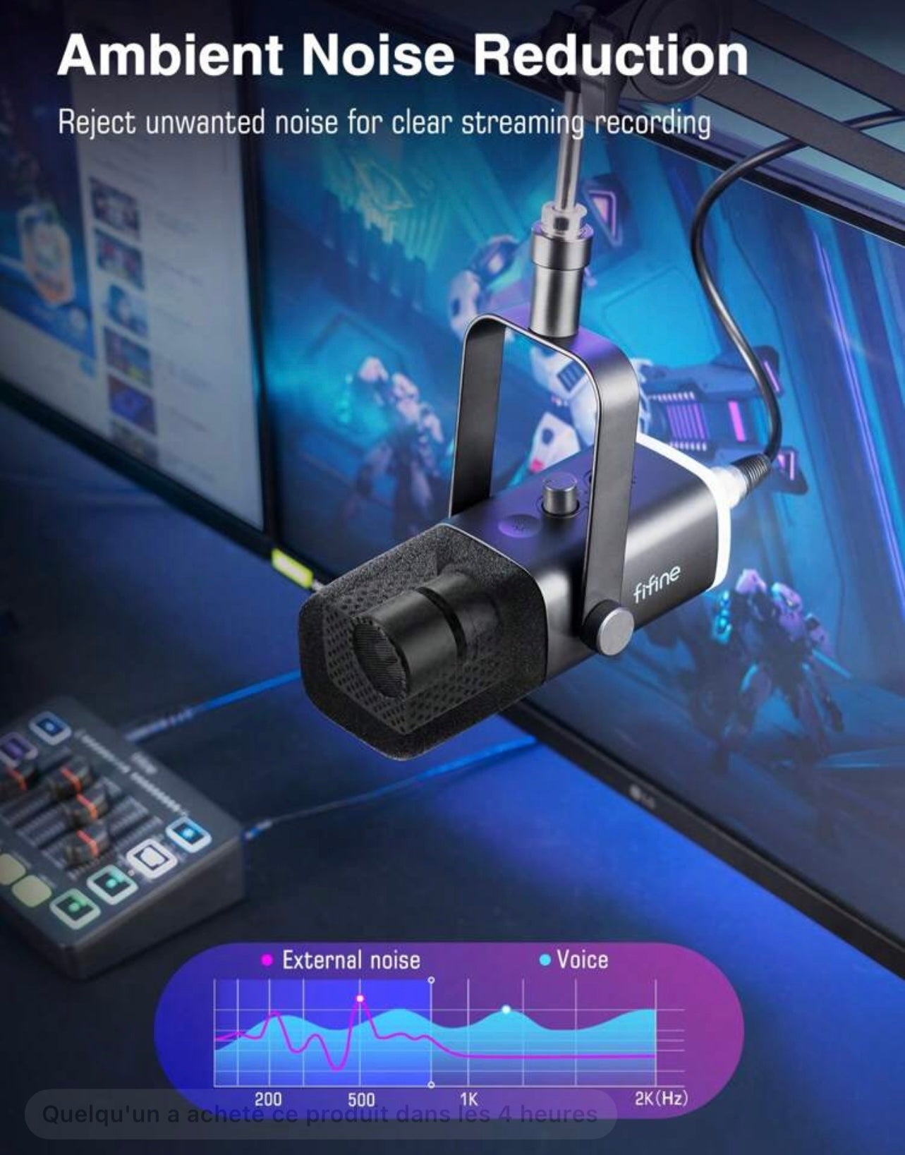 FIFINE Microphone
USB/XLR pour jeux