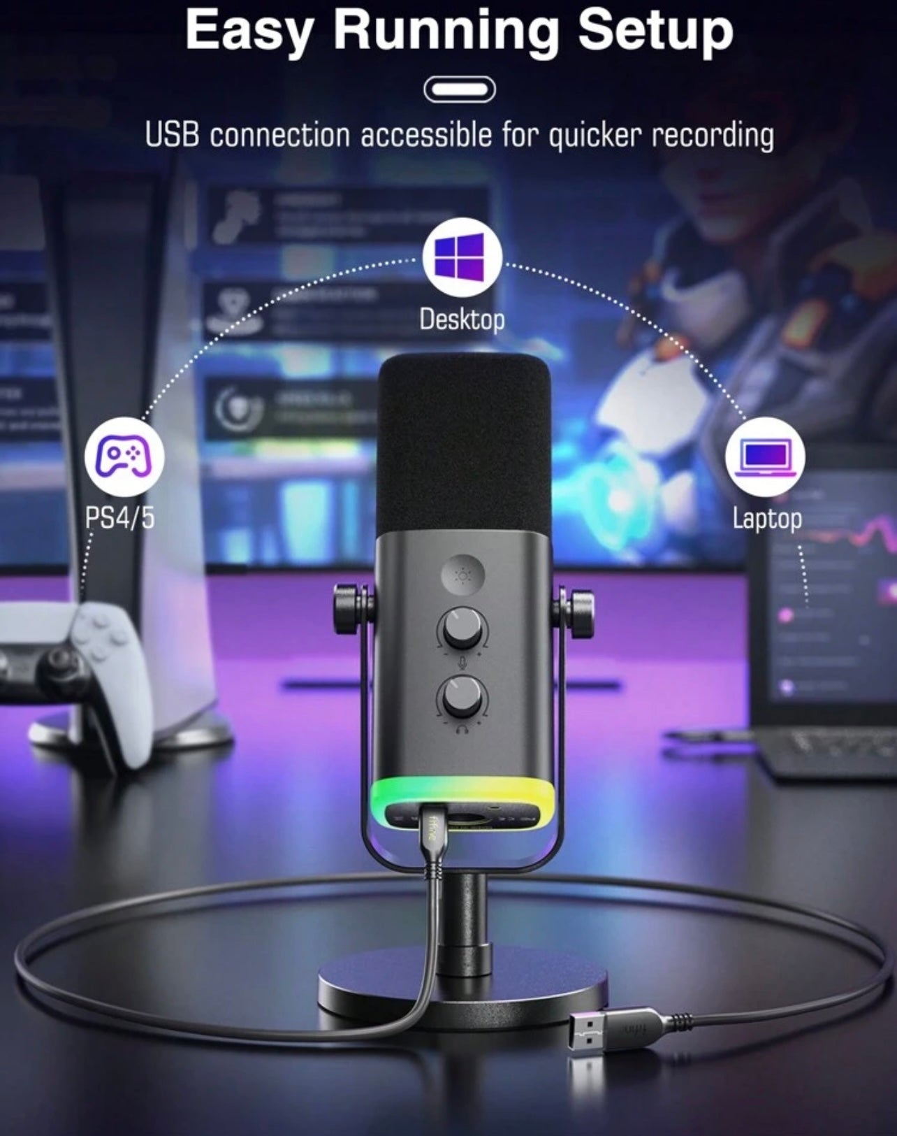 FIFINE Microphone
USB/XLR pour jeux