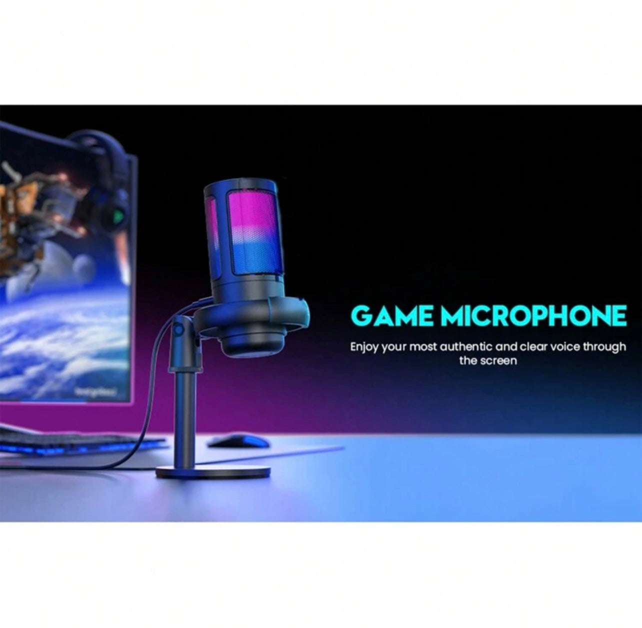 Microphone de jeux RGB