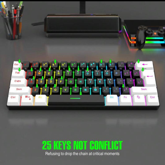 Clavier mécanique blanc et noir câblé