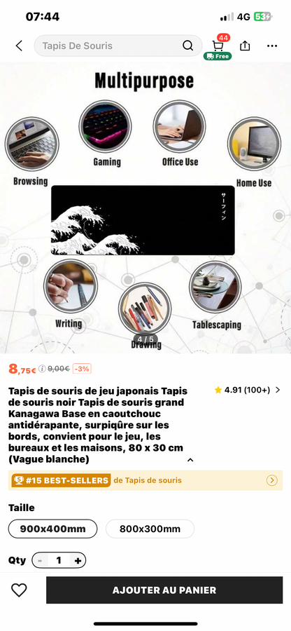 Tapis de souris de jeu japonais